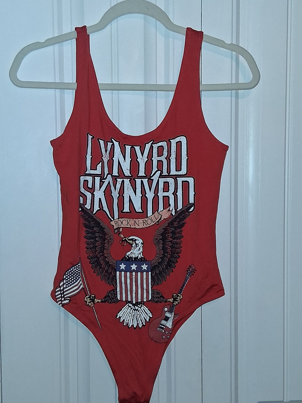 Forever 21 Red Lynyrd Skynyrd Women’s One-Piece Swim Suit Size Small